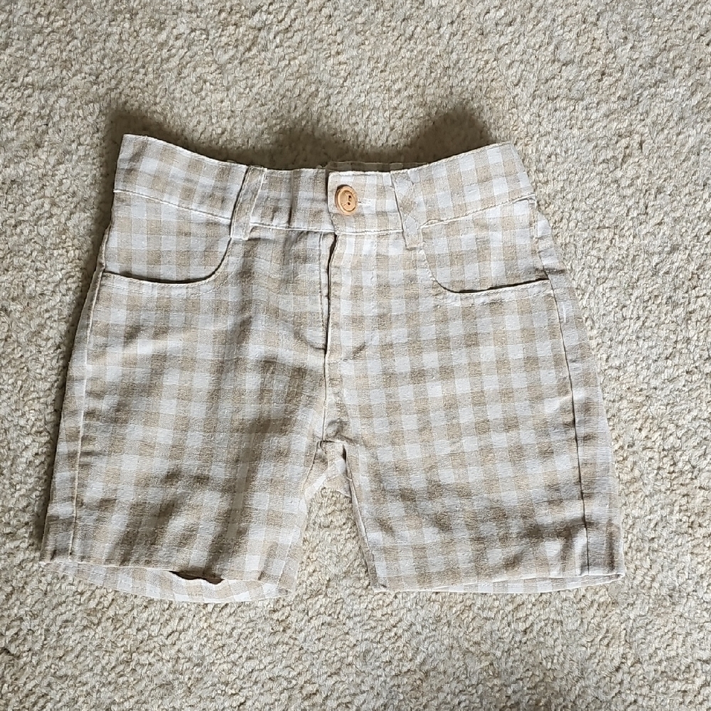 Lulu Checkered Beige Boy Shorts